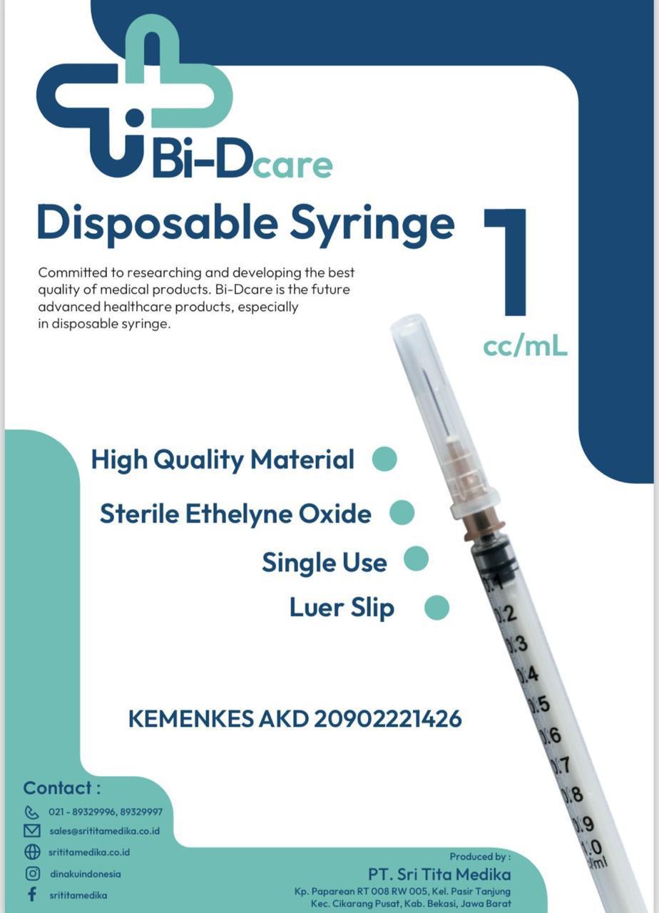 Bi-Dcare Disposable Syringe 1 ml 